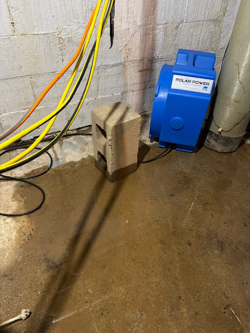 Basement water extraction in Meridian-Kessler Indiana home